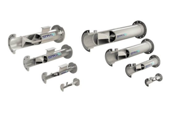 A picture of the S-Type static mixers that Statiflo offers. 