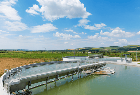 A wastewater plant with the use of a static mixer in the process.