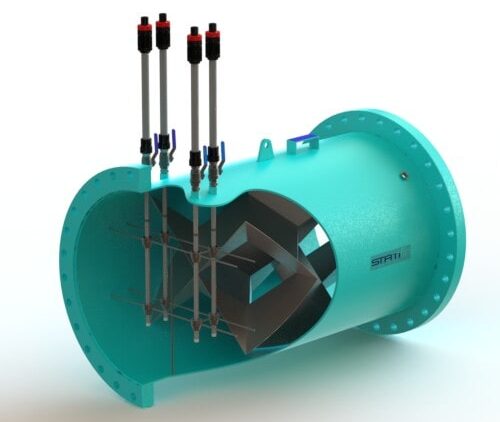 Statiflo's Series 650 half inch UPVC lances static mixer working efficiently for a wastewater plant's processes. 